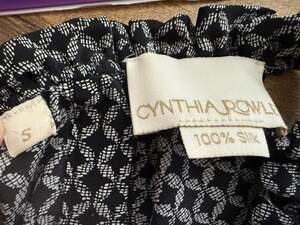 Cynthia Rowley 100% Silk Geometric Print Ruffle Halter Sleeveless Top